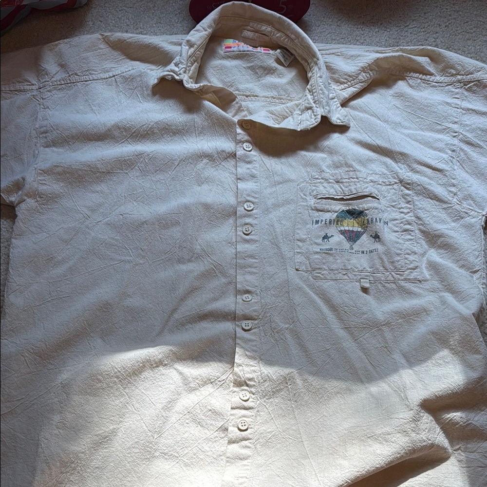 Sergio Valente Light Tan Casual Button Down Shirt